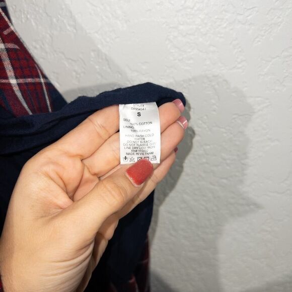 The Impeccable Pig Navy Plaid Wrap Dress Size Small - Picture 8 of 9